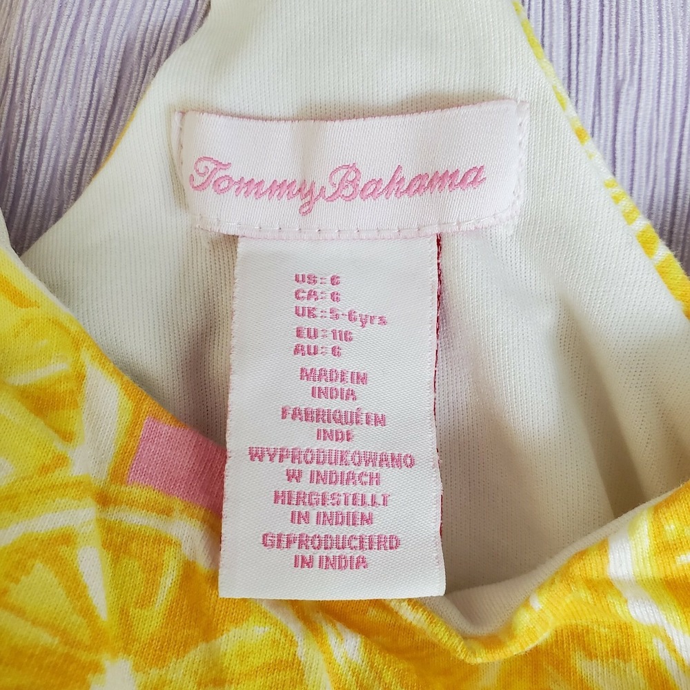 Tommy Bahama Girls Dress Sz 6 Yellow Pink Orange Slice Citrus Dress Spaghetti... - Picture 5 of 5